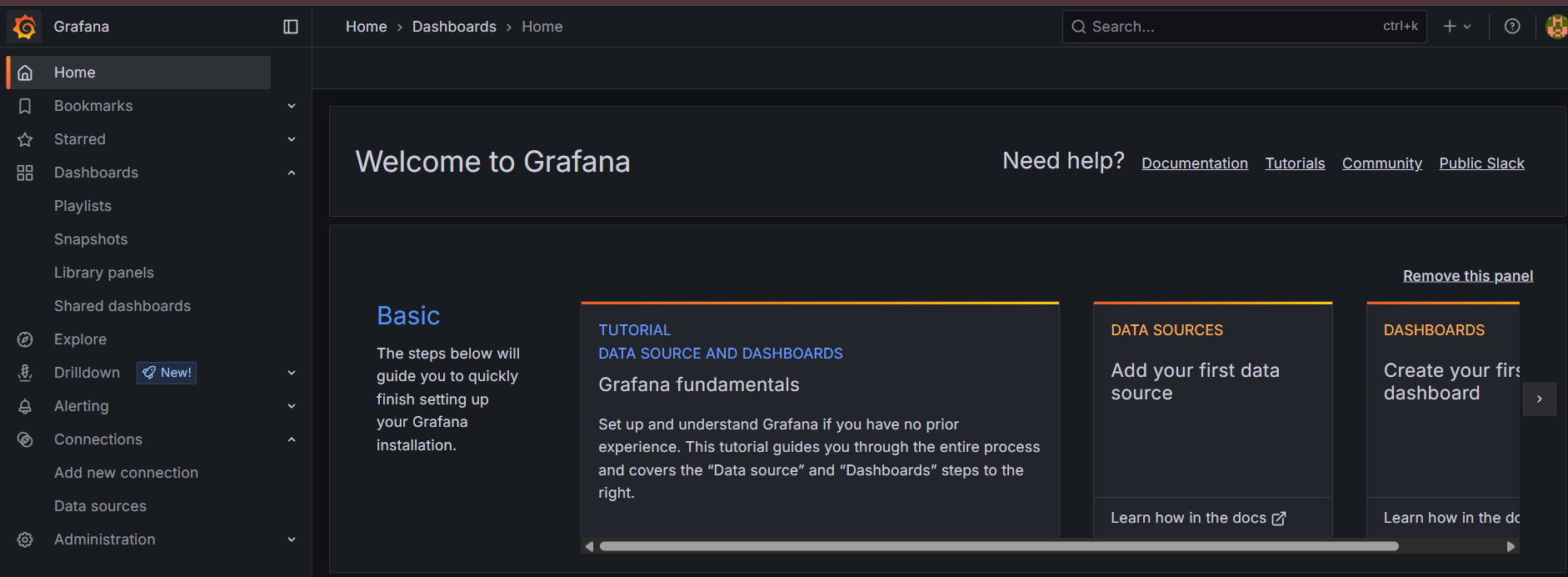 Add a new Prometheus data source in Grafana